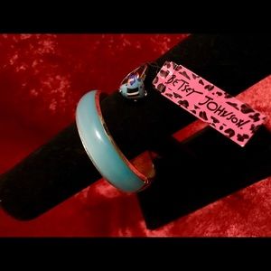 Betsy Johnson heart ring and vintage bracelet